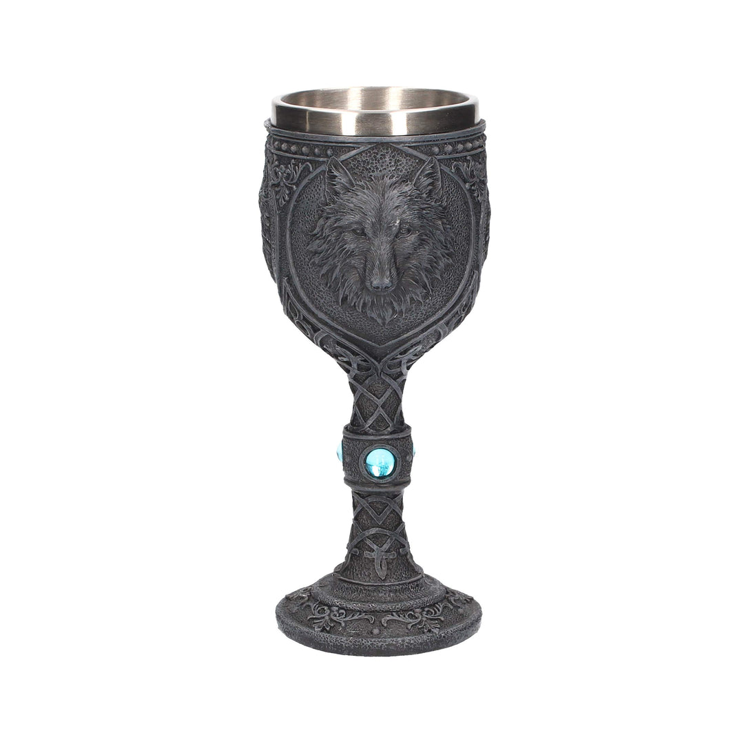 Night Wolf Black Gothic Animal Goblet 19.5cm