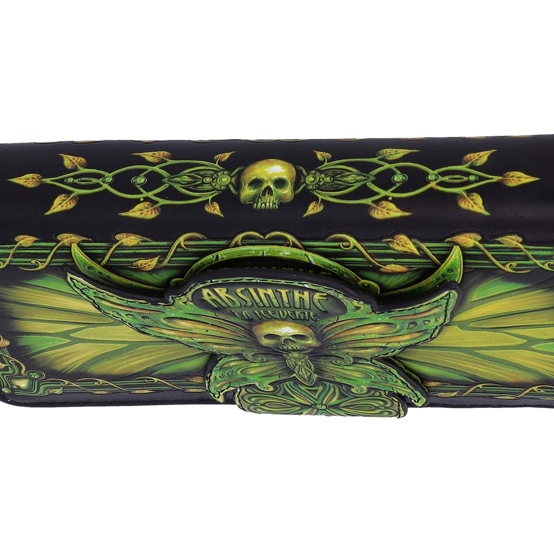 Absinthe La Fee Verte Green Fairy Embossed Purse 18.5cm