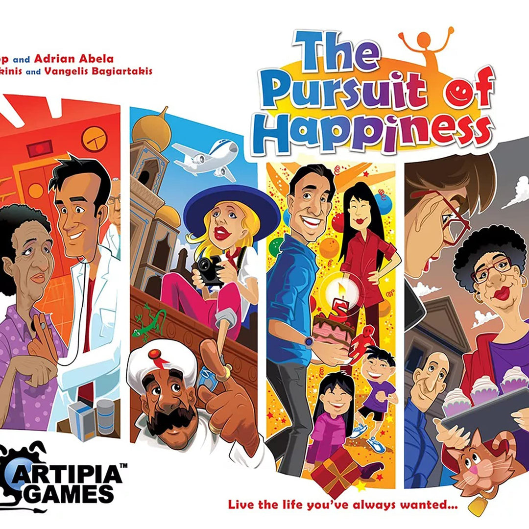 Artipia Games The Pursuit of Happiness: All-in Big Box - Includes Base Game, Expansions (Community, Experiences, Nostalgia) & 4 Mini