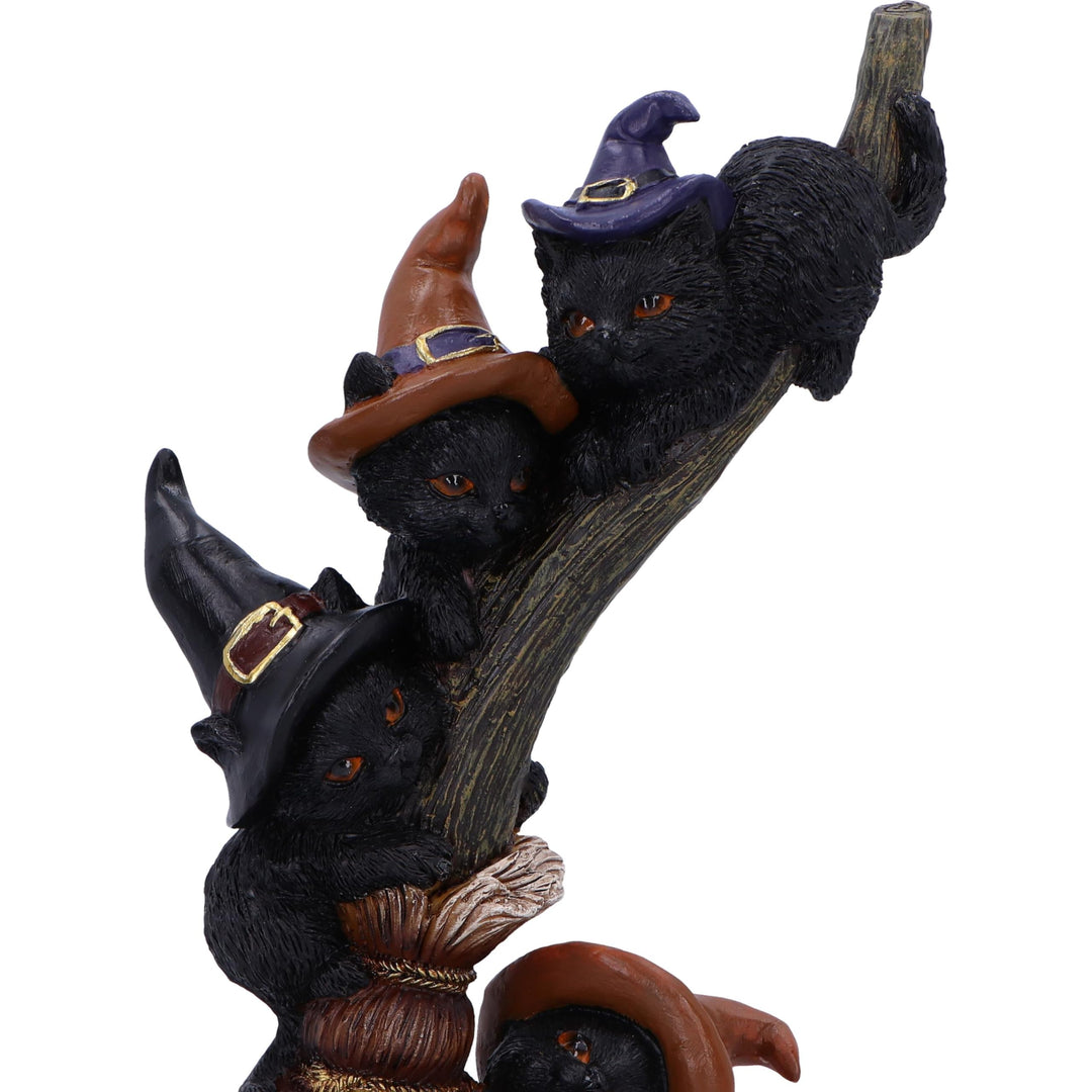 Broomstick Kindle Witchy Black Cats Ornament 21cm