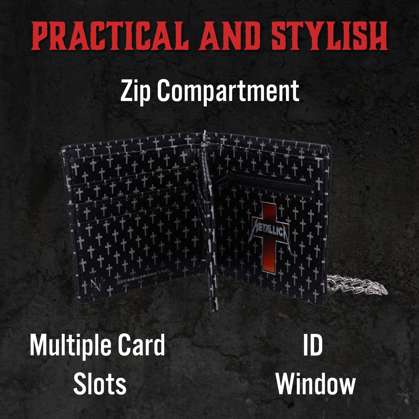 Metallica Master of Puppets Album Wallet with Chain Officially Licensed 9