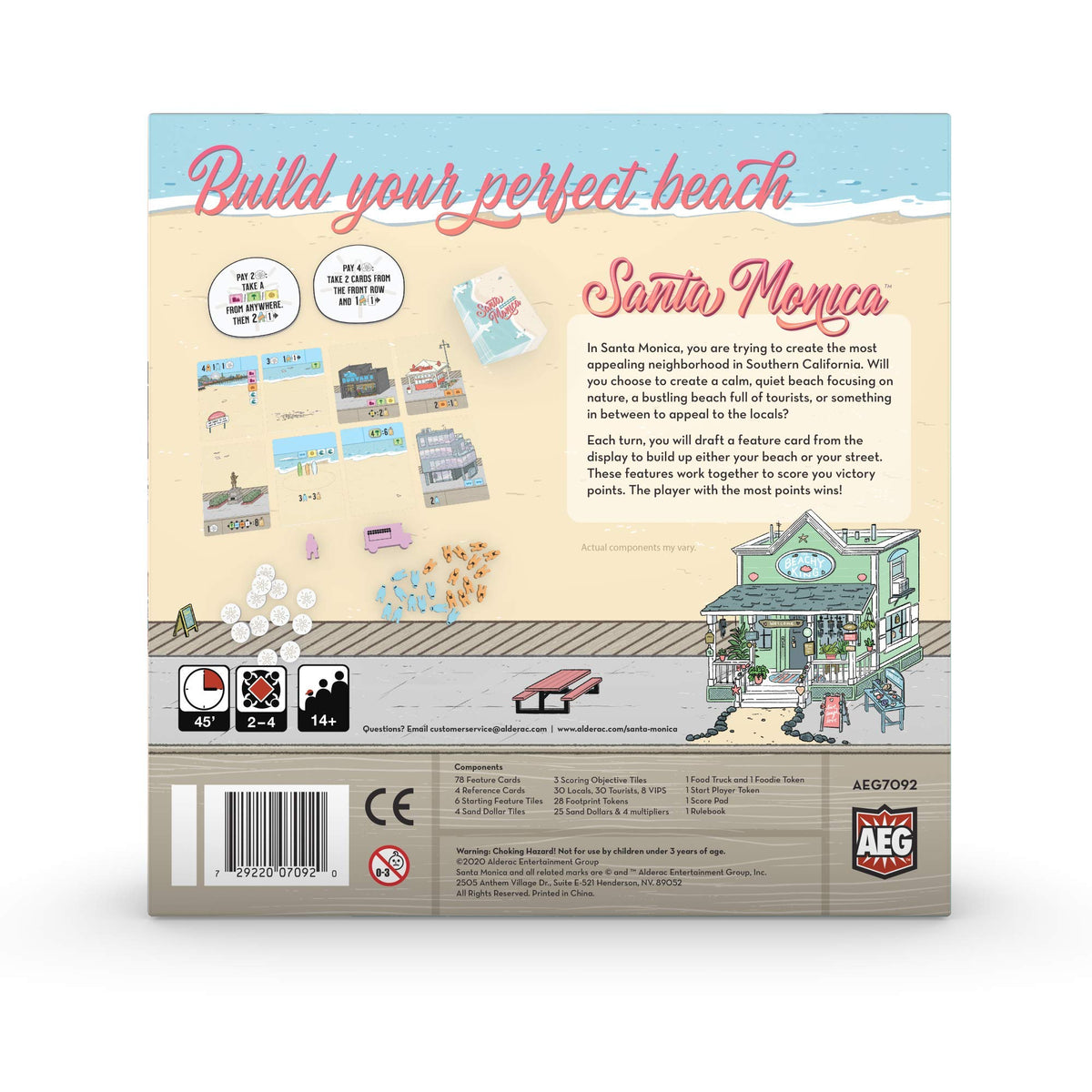 AEG Santa Monica | Build Your Beachfront, Attract Tourists to The Boardwalk | City-Building Card Drafting Set Collection Game | 1-4 Players | Ages 14+ 2