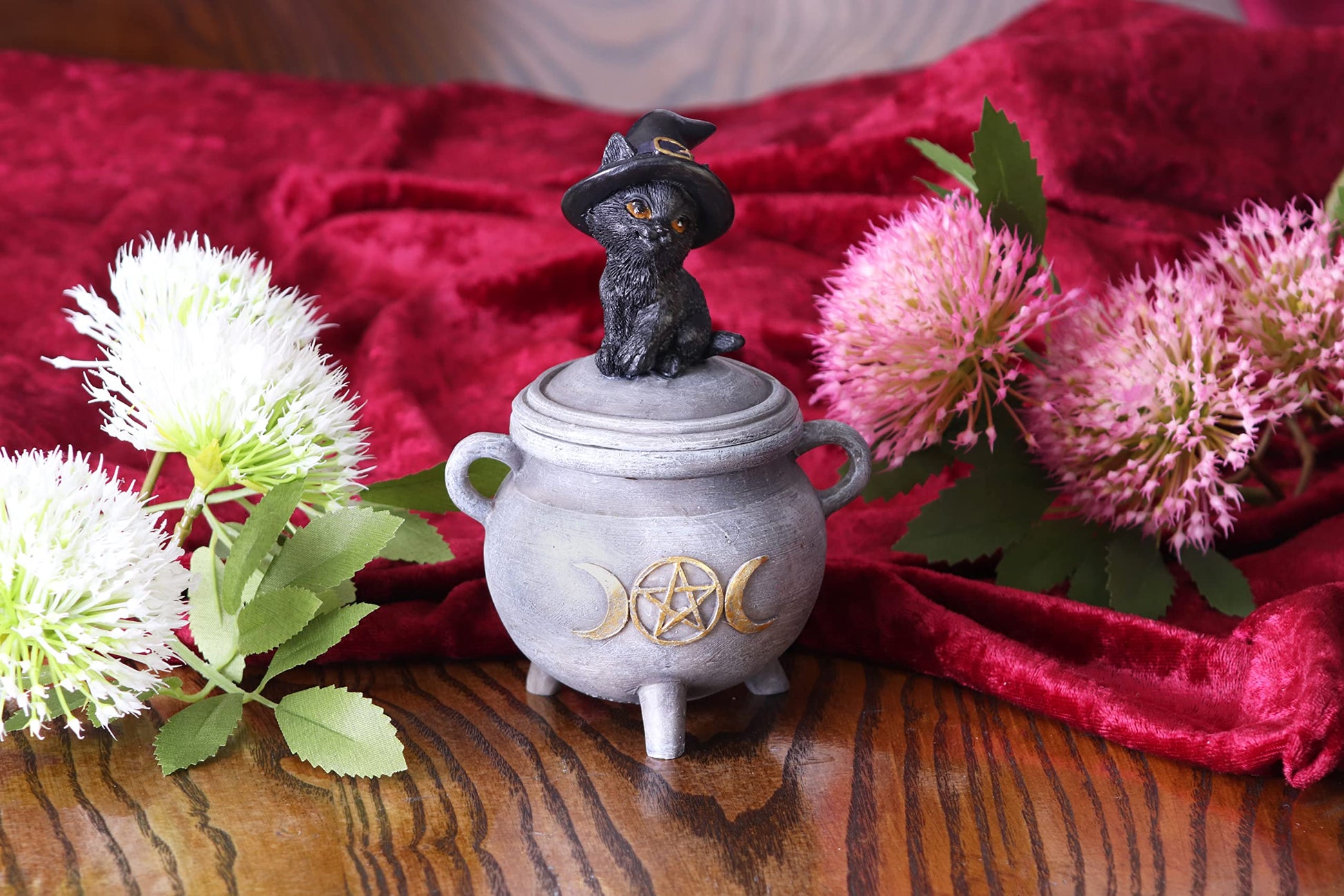 Witch Cat Cauldron Box 14cm Kittys Brew 8
