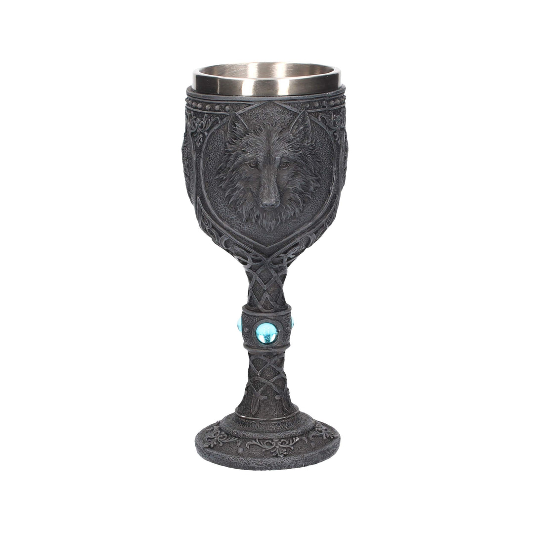 Night Wolf Black Gothic Animal Goblet 19.5cm