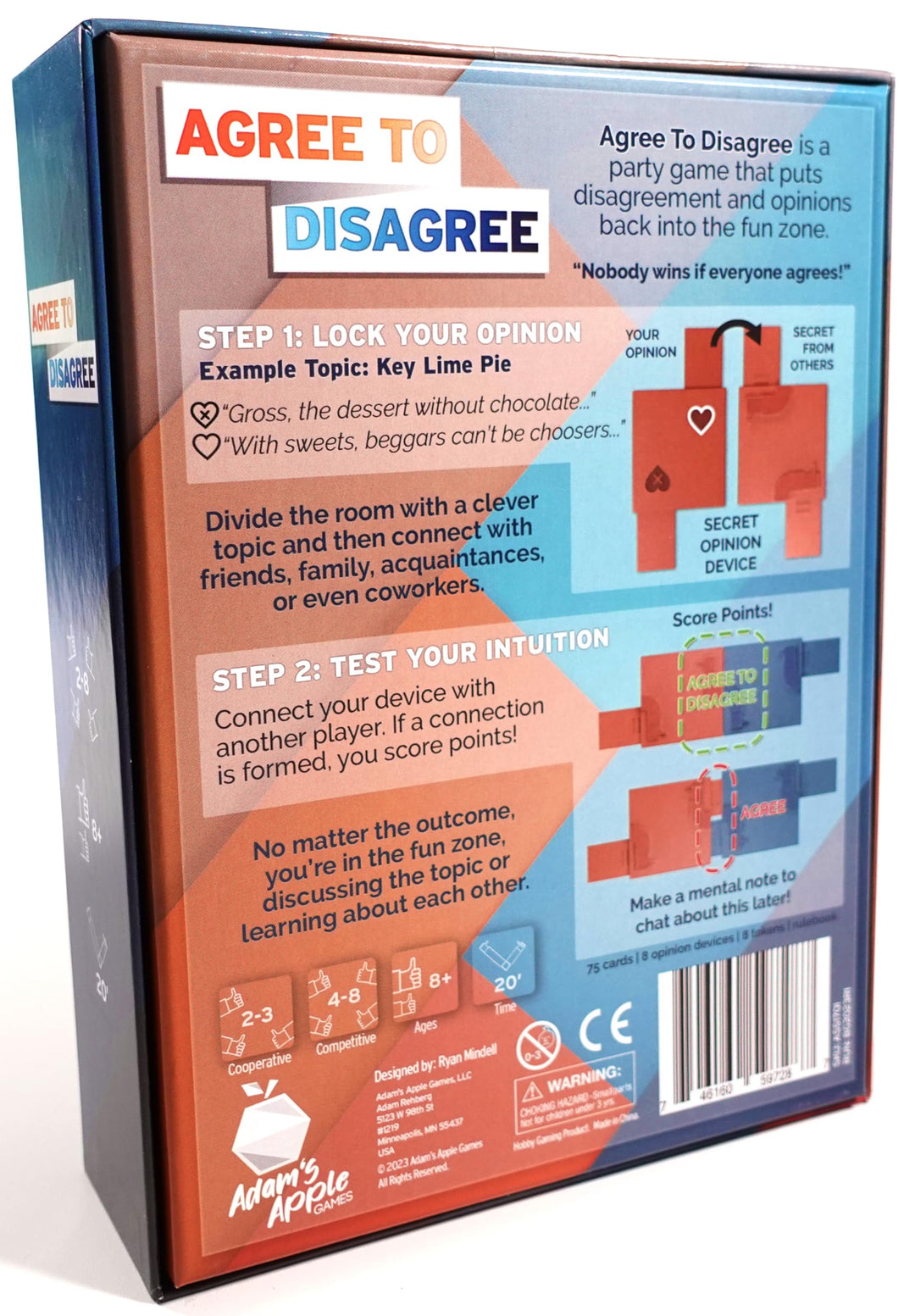 Agree to Disagree - The Icebreaker Game Where Nobody Wins if Everyone Agrees - Fun Party Game for Coworkers, Families, or Friends. Fun or Real Talk Gamified for 2 to 8 Players.