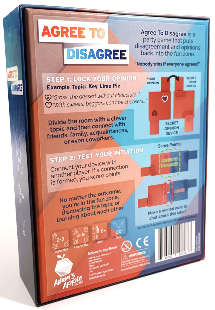 Agree to Disagree - The Icebreaker Game Where Nobody Wins if Everyone Agrees - Fun Party Game for Coworkers, Families, or Friends. Fun or Real Talk Gamified for 2 to 8 Players.
