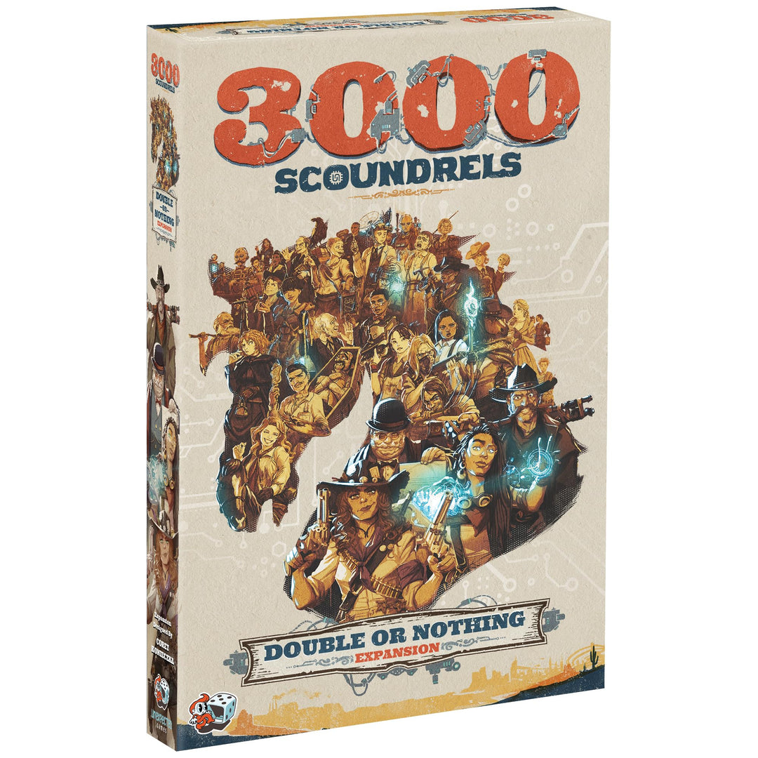 3000 Scoundrels: Double or Nothing Board Game Expansion - Enhance Your Games with New Mechanics and Strategies! Family Game, Ages 12+, 1-4 Players, 60-90 Min Playtime, Made by Unexpected Games