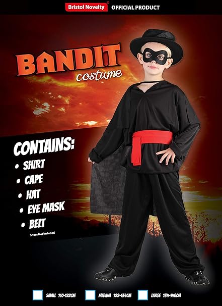 Bandit Boys Costume Zorro Suit with Hat