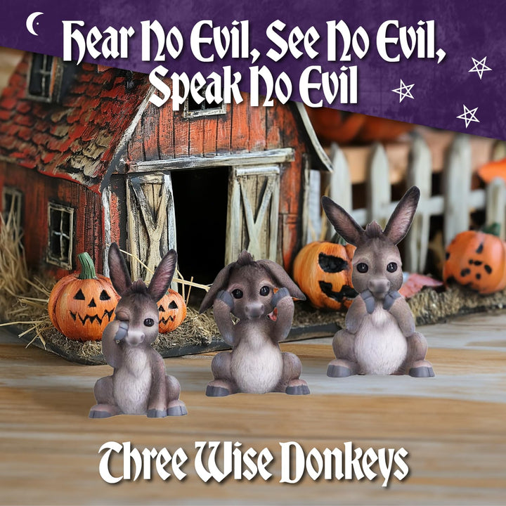 Three Wise Donkeys Figurines 11cm