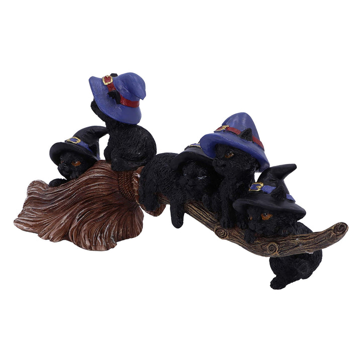 Purrfect Broomstick Witches Familiar Black Cats and Figurine 27.5cm