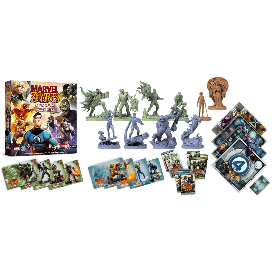 Marvel Zombies: A Zombicide Game - Fantastic 4: Under Siege - Defend or Corrupt Marvel's First Family in the Apocalypse! Cooperative Strategy Game, Ages 14+, 1-6 Players, 90 Min Playtime, Made by CMON