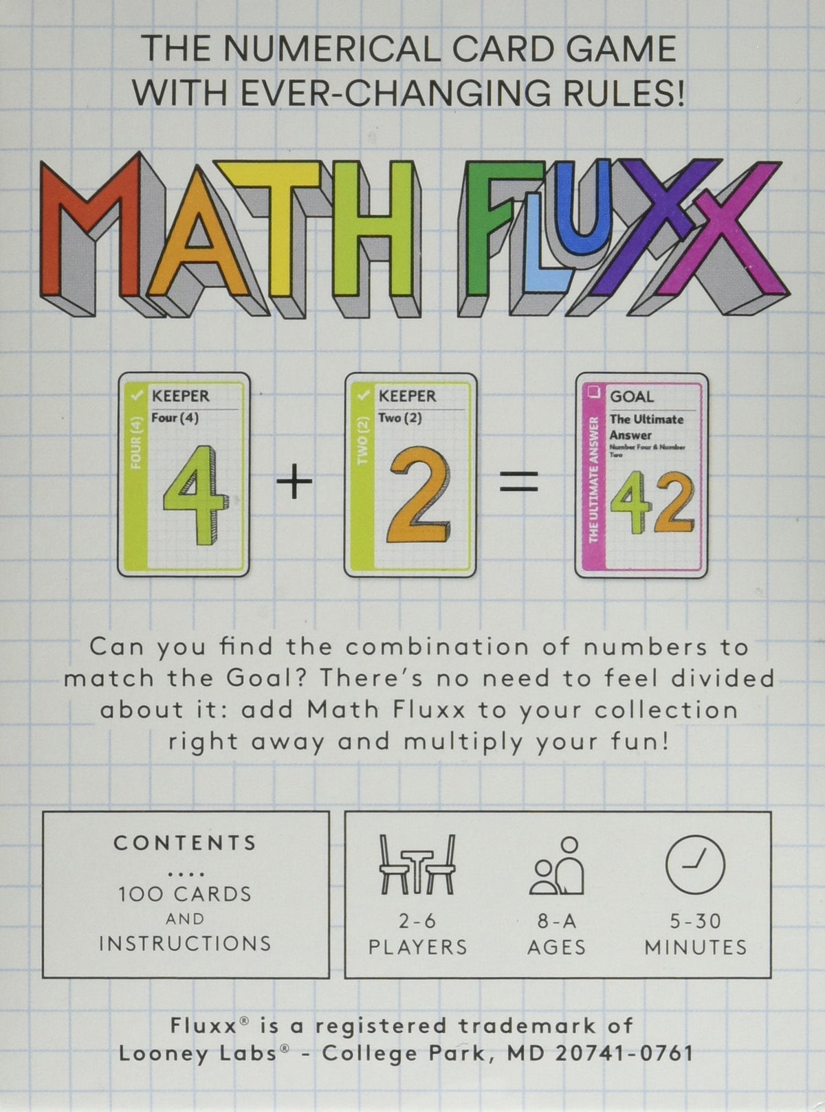 Math Fluxx Board Game by Looney Labs 2