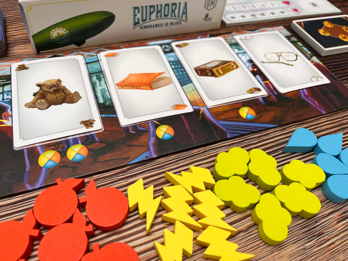 Stonemaier Games: Euphoria: Ignorance is Bliss Expansion | Add to Euphoria: Build a Better Dystopia (Base Game) | New Solo Mode, New Antiques Bazaar & Other Components | 1-6 Players, 60 Mins, Ages 14+ 6