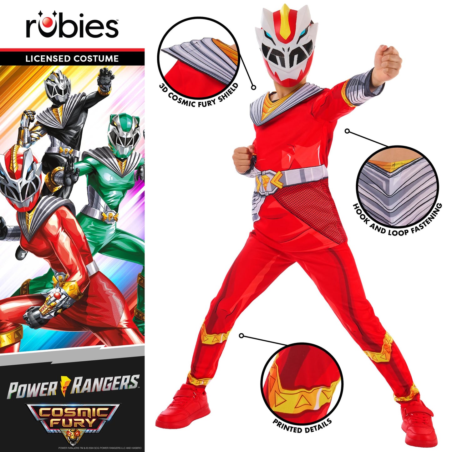 Cosmic Fury Red Power Ranger Kids Costume 9