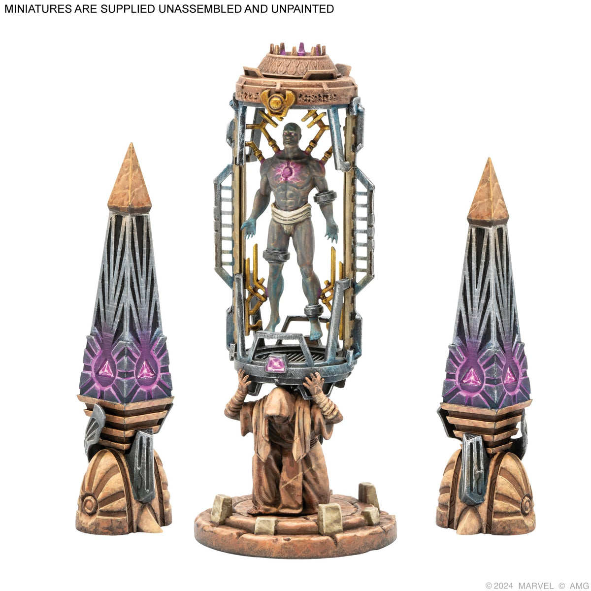 Marvel: Crisis Protocol Dark Future Terrain Pack - Enhance Battles with Wakandan Statues & One-Shot Card! Tabletop Superhero Game, Ages 14+, 2 Players, 90 Min Playtime 2