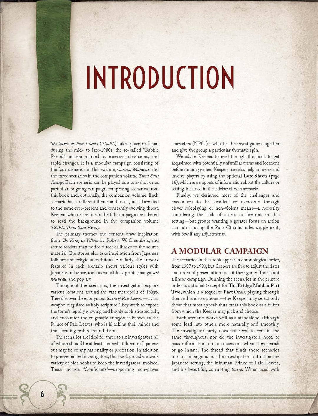 The Sutra Of Pale Leaves Volume 2 - Carcosa Manifest: Call Of Cthulhu 5