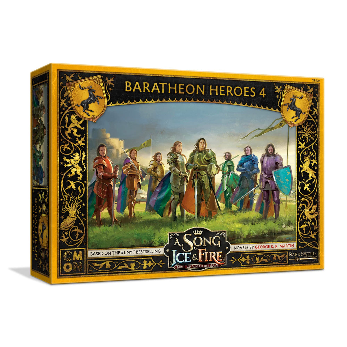 CMON A Song of Ice and Fire Tabletop Miniatures Game Baratheon Heroes 4 Box Set - Unite Legendary Heroes for Conquest! Strategy Game for Adults, Ages 14+, 2+ Players, 45-60 Minute Playtime, CMON 1