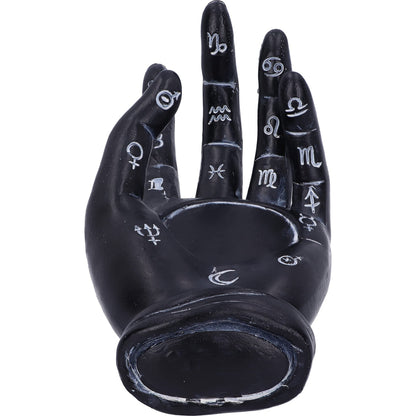 Palmists Prediction Black Chiromancy Hand Candle Holder 18.3cm 6
