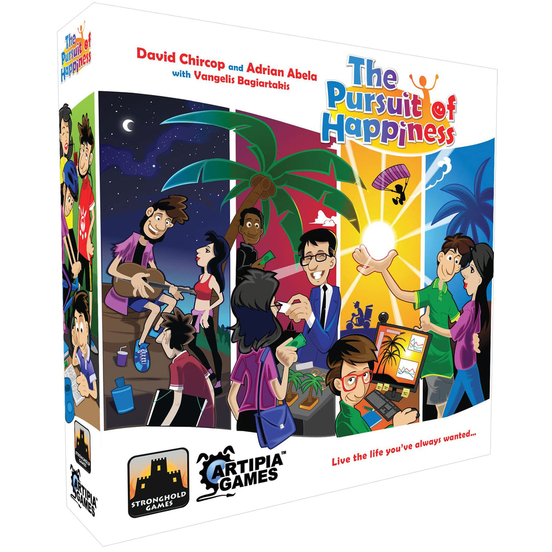 Artipia Games The Pursuit of Happiness: All-in Big Box - Includes Base Game, Expansions (Community, Experiences, Nostalgia) & 4 Mini