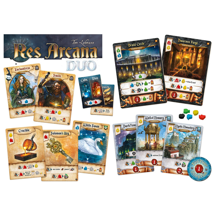 Res Arcana Duo Board Game - Strategic Two-Player Duel! Expandable Game System, Fantasy Adventure Game for Kids & Adults, Ages 14+, 2 Players, 20 Min Playtime, Made by Sand Castle Games