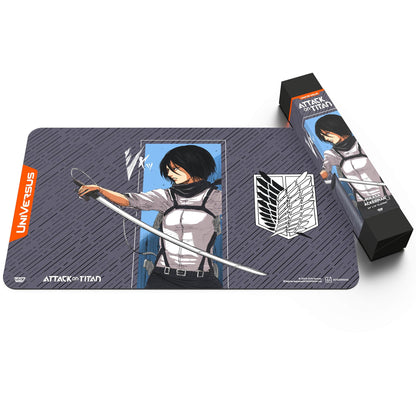 UniVersus Attack on Titan: Battle for Humanity - Mikasa Ackerman Playmat - 24 x 14 Neoprene Mat, Tabletop Card Game Accessory, UVS Games, Licensed 8