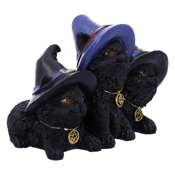 Familiar Felines Black Cats in Witches Hats Figurine 9.8cm