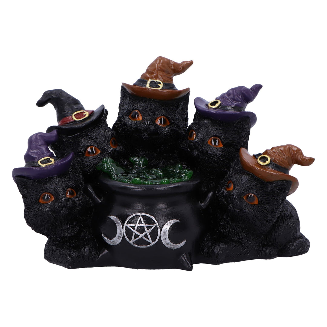 Kindles Potion Light Up Cats and Cauldron Ornament Kindles 18.5cm