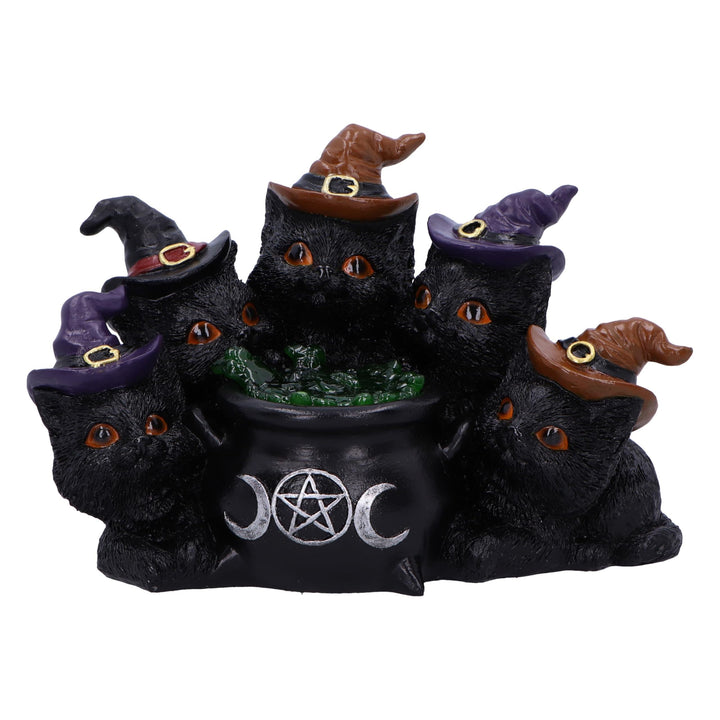 Kindles Potion Light Up Cats and Cauldron Ornament Kindles 18.5cm
