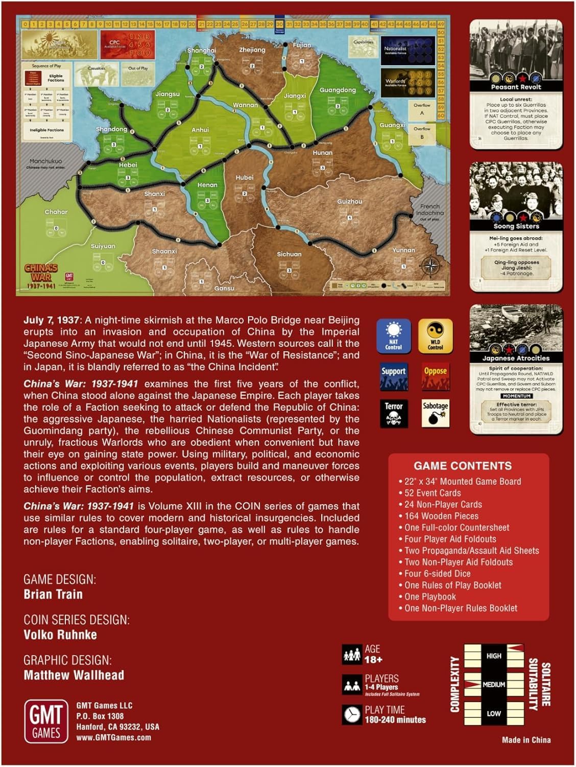 Chinas War 1937 to 1941 Board Game