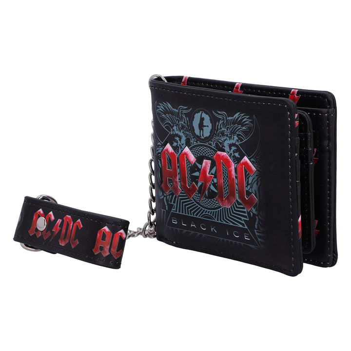 ACDC Black Ice Album Embossed Wallet and Chain Officially Licensed