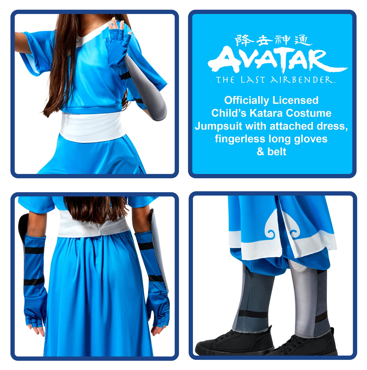 The Legend of Korra Katara Costume Dress for Girls Last Air Bender 7