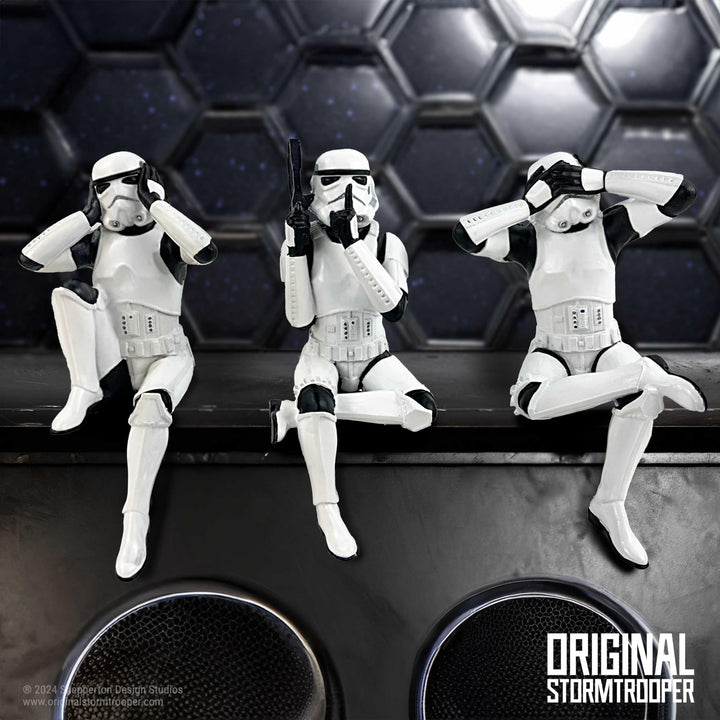 Original Stormtrooper Three Wise Sitting Stormtroopers 11cm