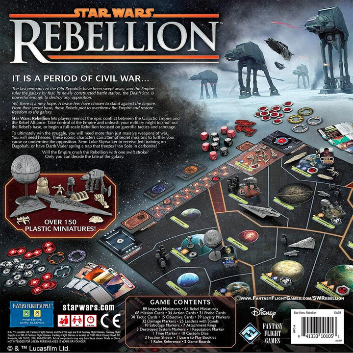 Star Wars: Rebellion Board Game - Epic Galactic Empire vs Rebel Alliance Conflict! Tabletop Miniatures Strategy Game for Adults, Ages 14+, 2-4 Players, 3 Hour Playtime, Made by Fantasy Flight Games