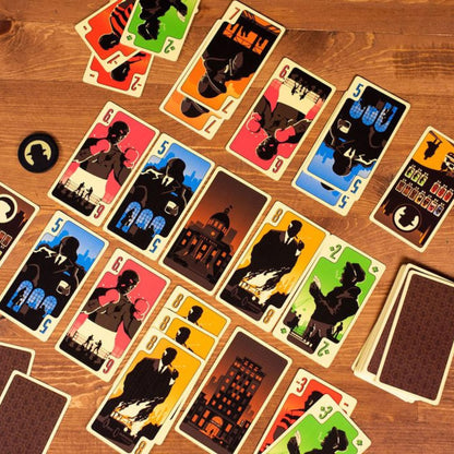 Pandasaurus Games District Noir Card Game | Crime Themed Bluffing and Set Collection Strategy Game | Fun Family Game for Kids and Adults | Ages 10+ | 2 Players | Avg. Playtime 10-20 Minutes | Made 4