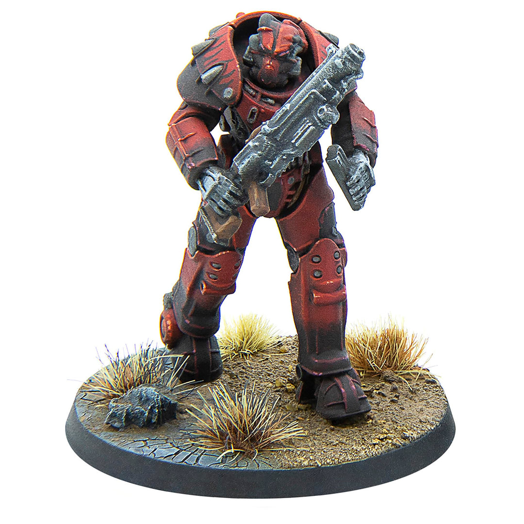 Modiphius Entertainment: Fallout: Wasteland Warfare - Unaligned: X-01 Power Armor - 3 Figures, Unpainted Miniatures, Scenic Bases, Tabletop Miniatures