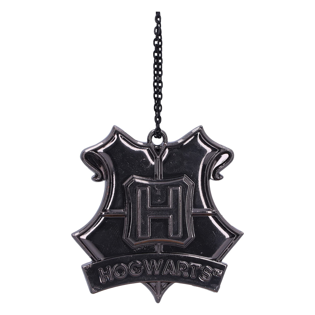Harry Potter Hogwarts Crest Silver Weighted Hanging Ornament 6cm