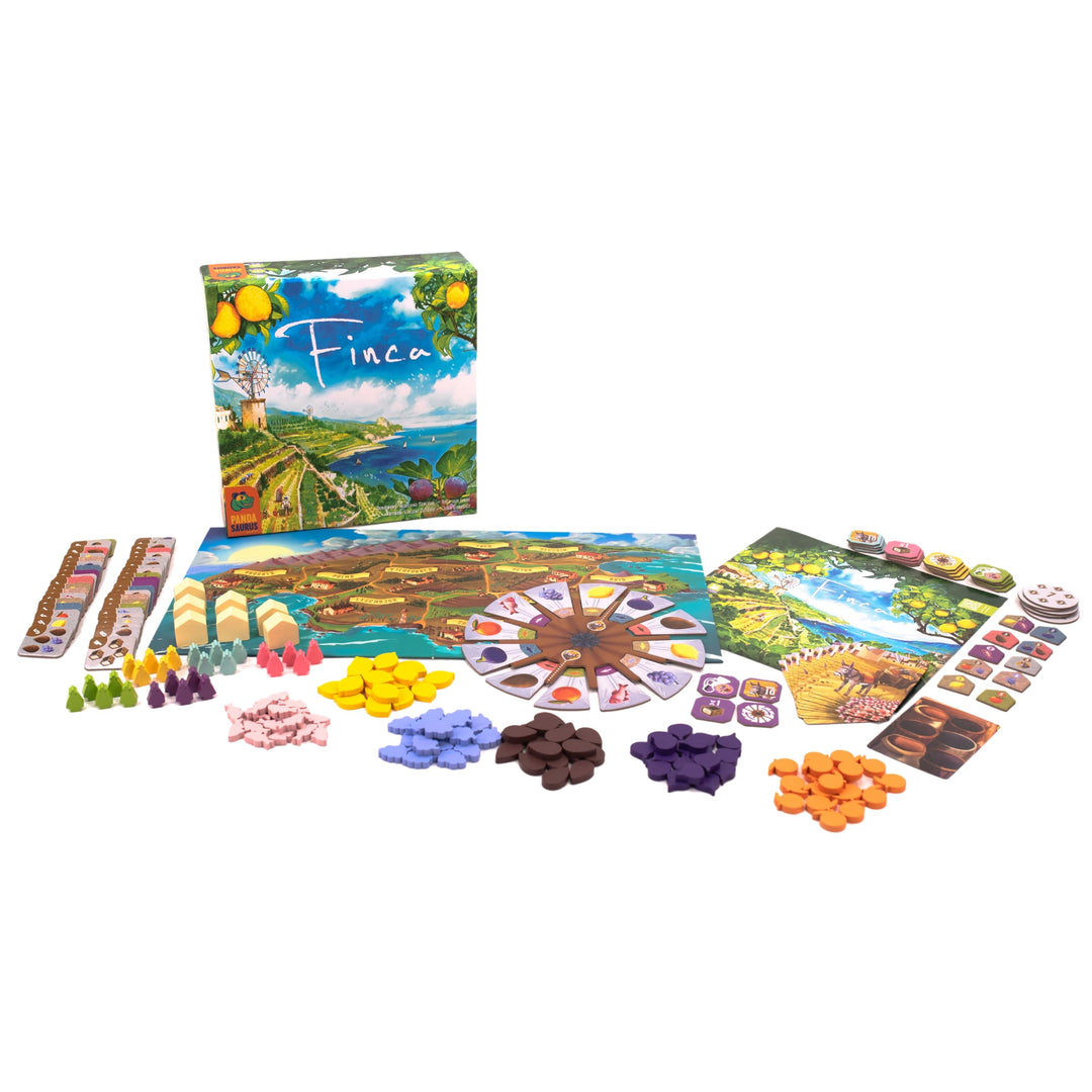 Finca Board Game - Mallorca's Resource Management & Delivery Strategy Game, Fun Family Game for Kids & Adults, Ages 10+, 2-5 Players, 45 Min Playtime, Made by Pandasaurus Games