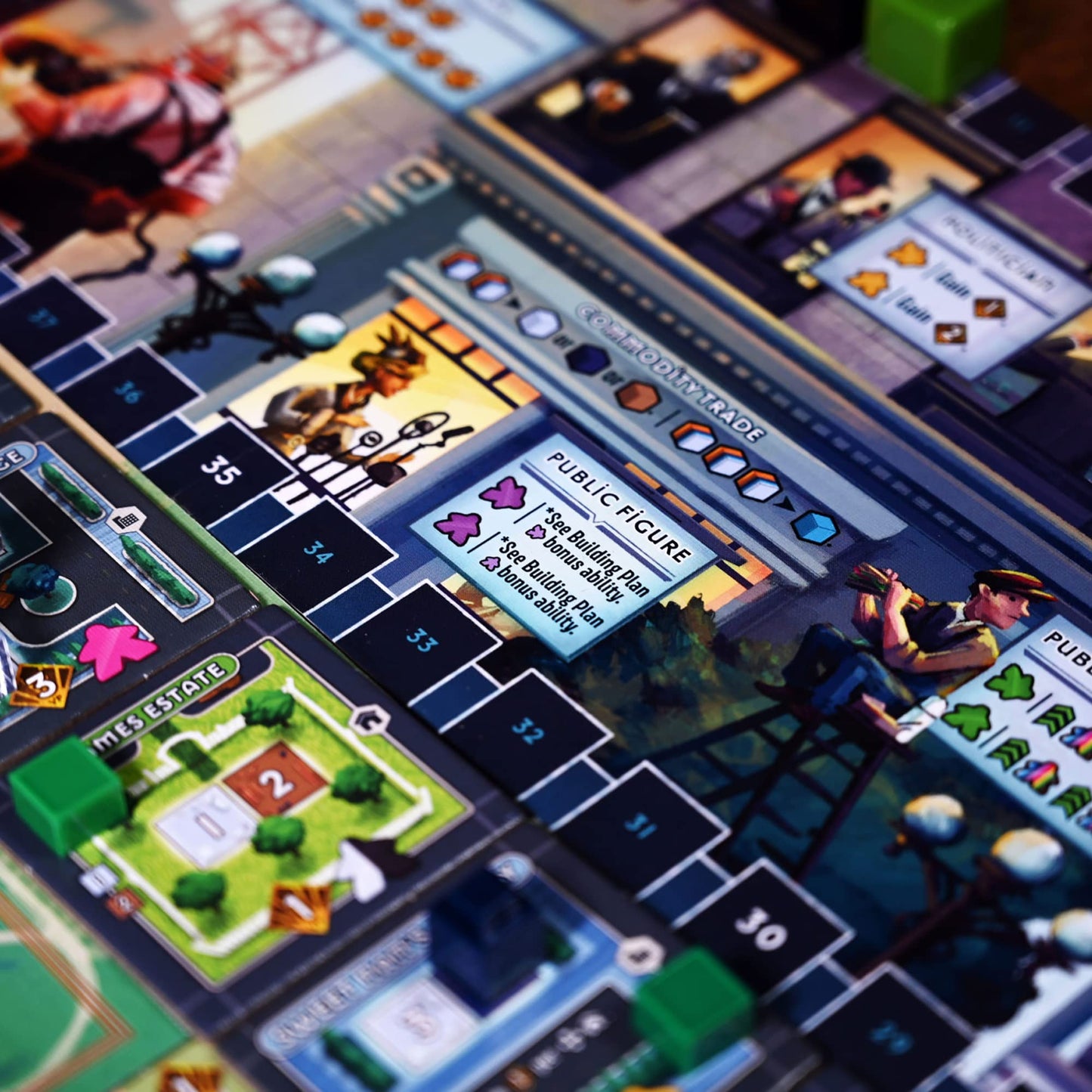 AEG Rolling Heights | Roll Your Meeples, Build The City | Push Your Luck, Pool Building Construction Game Set in The 1920's | 2-4 Players | Ages 10+ 5