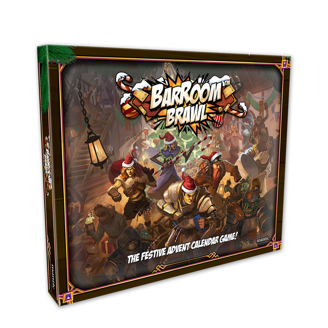 Barroom Brawl - Fantasy Tavern Mayhem Game, 24-Day Calendar with Pre-Assembled Miniatures & Scenery, Perfect Family Game with Daily Surprises Until Christmas, Made by Mantic Games