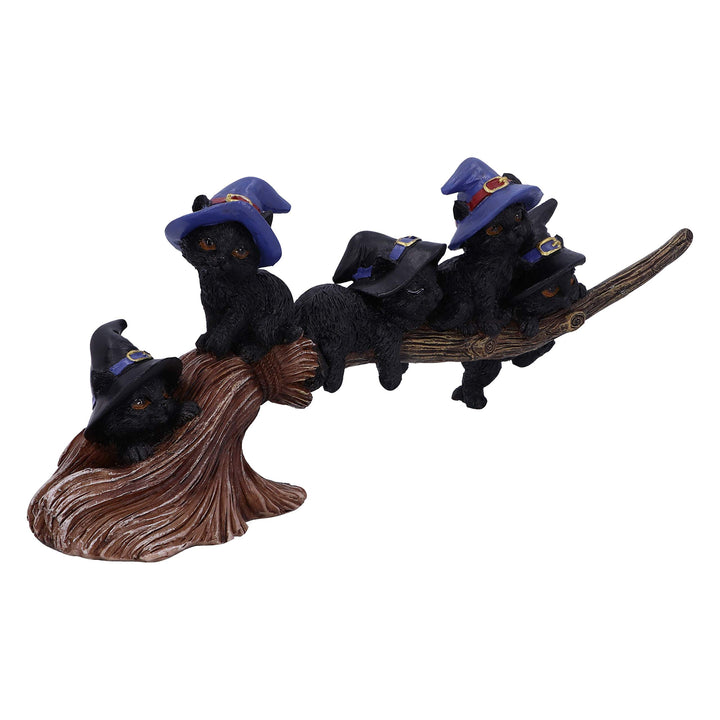 Purrfect Broomstick Witches Familiar Black Cats and Figurine 27.5cm
