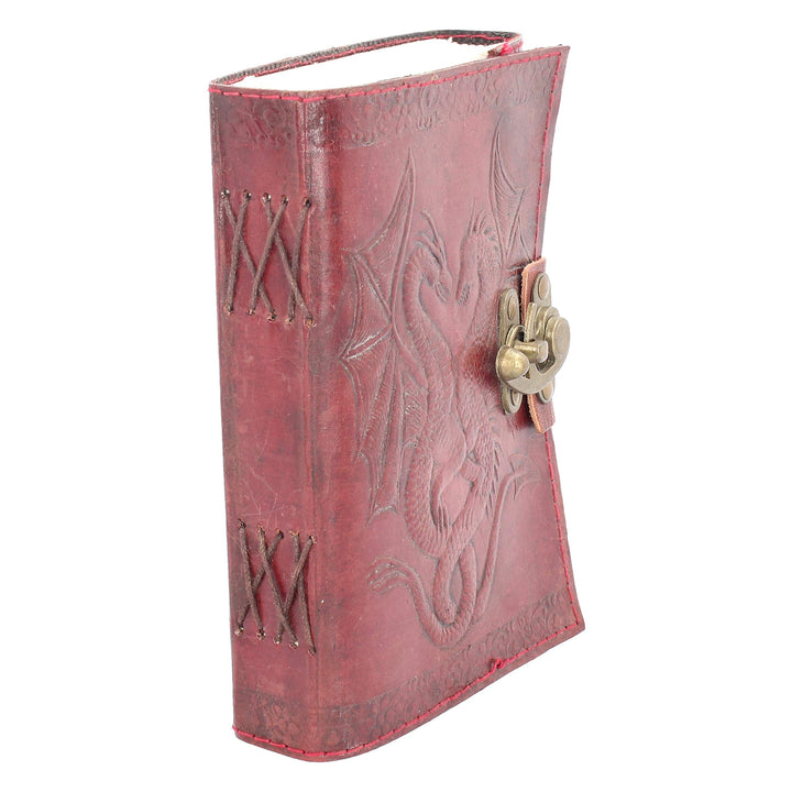Lockable Double Dragon Leather Embossed Journal