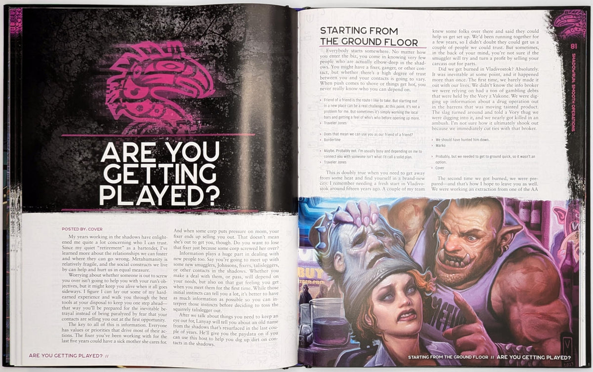 Catalyst Game Labs Shadowrun Smooth Operations Core Face Rulebook for Shadowrun Sixth World RPG - Enhance Social Play with New Mechanics Augmentationsn Adept Powers and Character Qualities 3