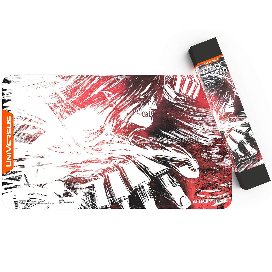 UniVersus Attack on Titan: Battle for Humanity - Attack Titan Playmat - 24 x 14 Neoprene Mat, Tabletop Card Game Accessory, UVS Games, Licensed