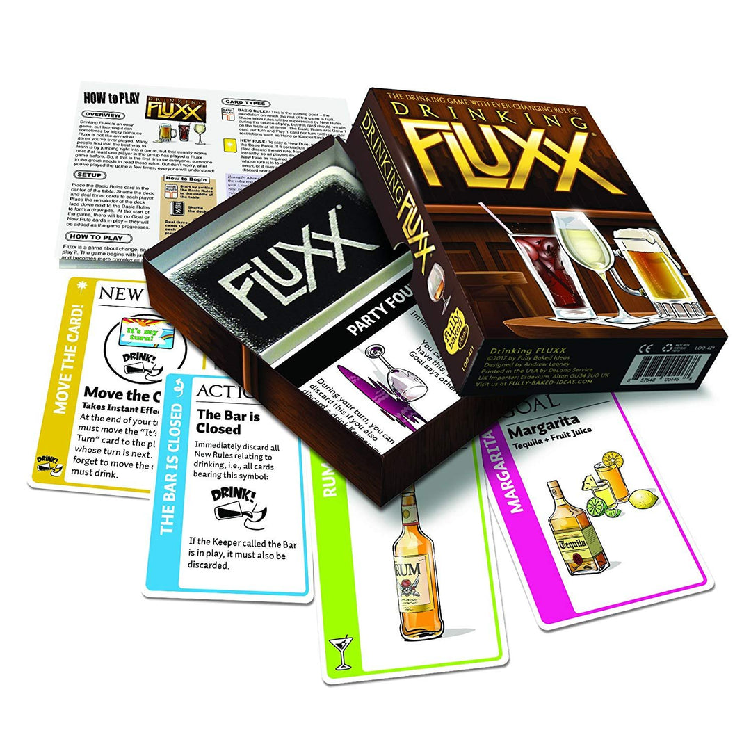 Looney Labs Drinking Fluxx Card Game - Adult Card Games Couples Gifts Fun Party Games for Adults Date Night Ideas Best Drinking Games for Adults Party Adult Games for Parties 2-6 Players