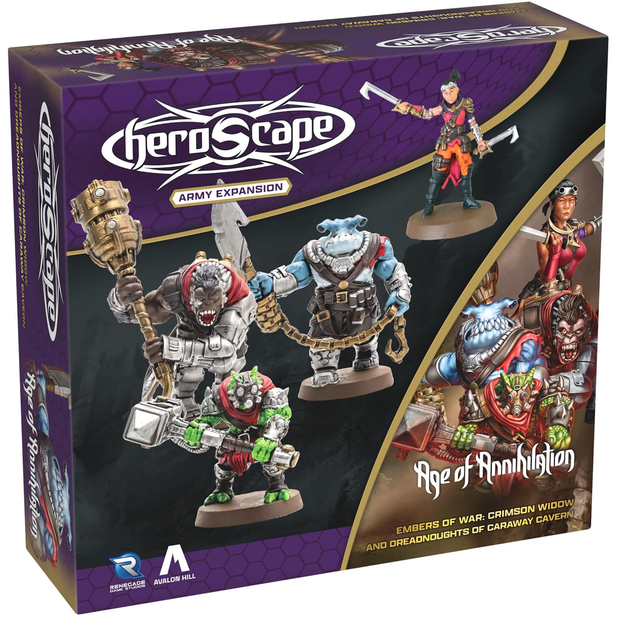 Heroscape Crimson Widow and Dreadnoughts of Caraway Cavern Army Expansion Board Game by Renegade Studio 1