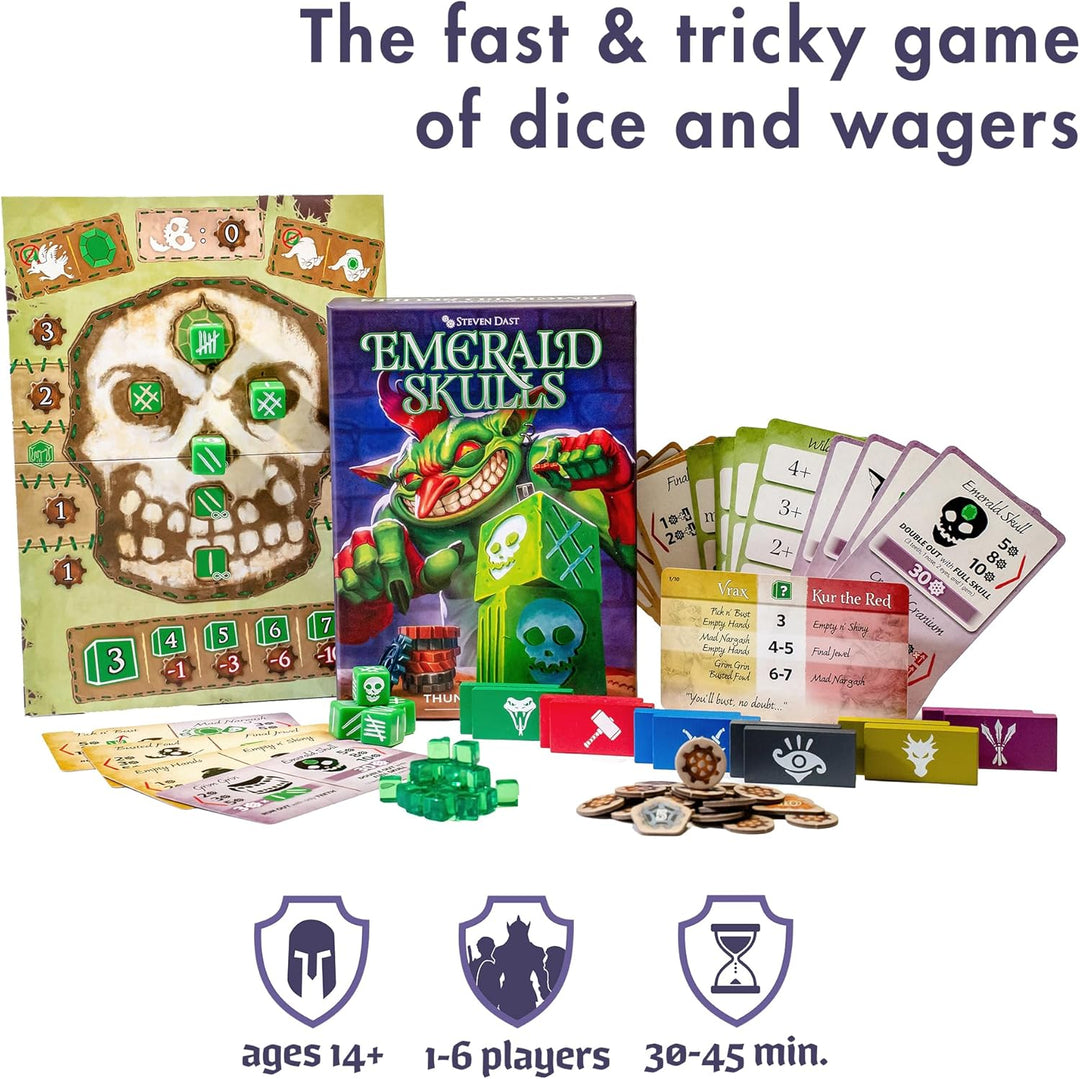 Emerald Skulls Dice Game by Thunderworks Games