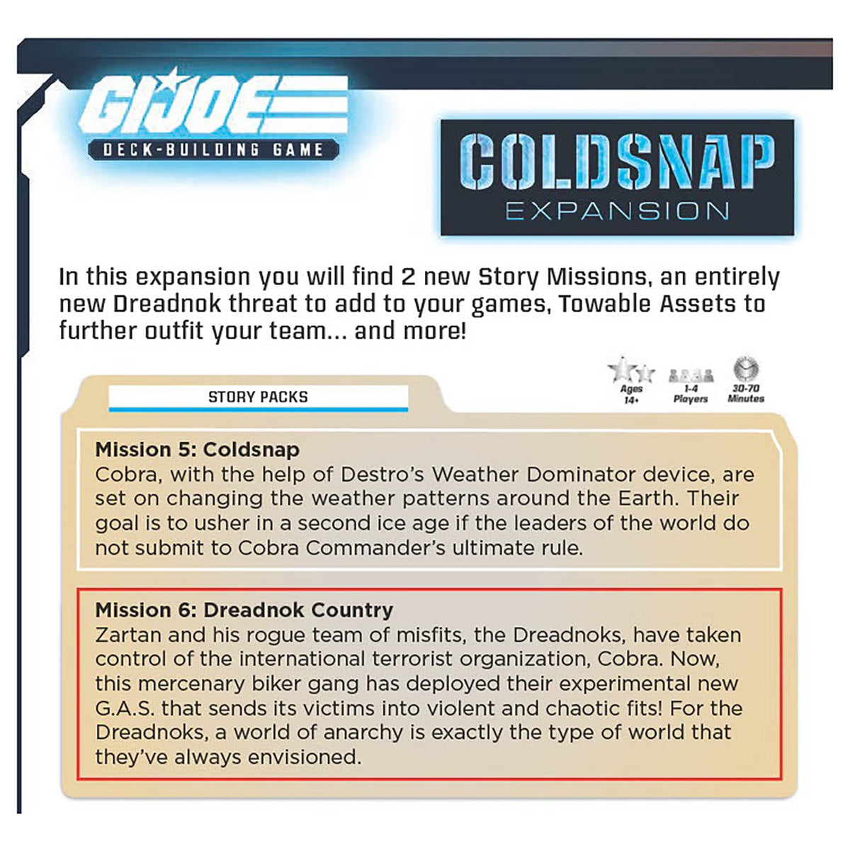 Renegade Game Studios G.I. Joe Deck-Building Game: Coldsnap Expansion - It's Cold-Blooded Chaos, Includes 2 New Story Missions, Renegade Game Studios, Ages 14+, 1-4 Players, 30-70 Min Playing Time 3