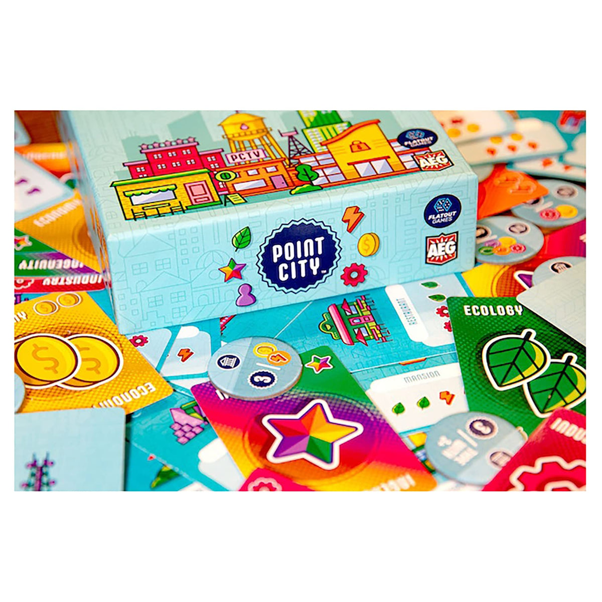 AEG & FlatOut Games | Point City - A City Building Card Game for The Whole Family | Easy to Learn | Quick to Play | Ages 10+ | 1-4 Players 7