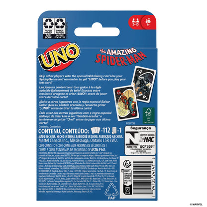 Mattel Games UNO The Amazing Spider-Man Card Game for Kids, Adults & Family with Deck & Special Rule Inspired by the Marvel Comic Book Series, HXY08 6