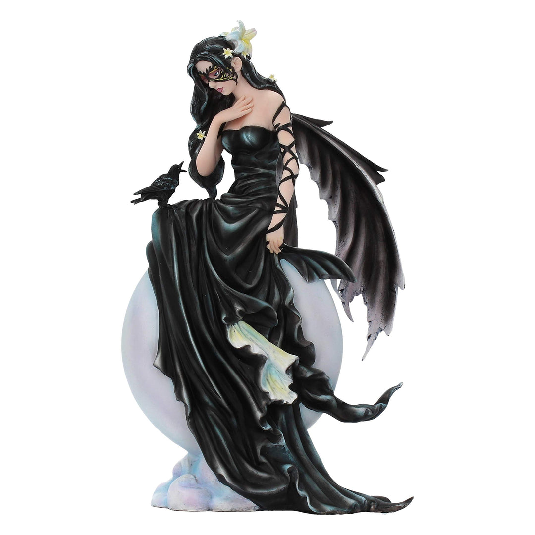 Nene Thomas Dark Skies Moon Fairy and Raven Companion Figurine by 28cm